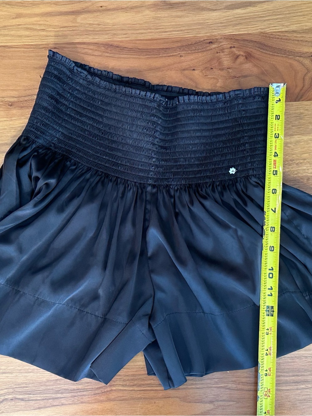 NATURAL LIFE Black Smocked-Waist Flow Shorts
